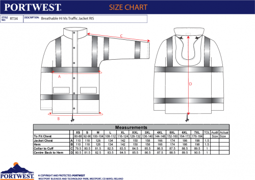 Jacheta respirabila pentru iarna Hi-Vis, portocaliu, regular, Traffic, Portwest